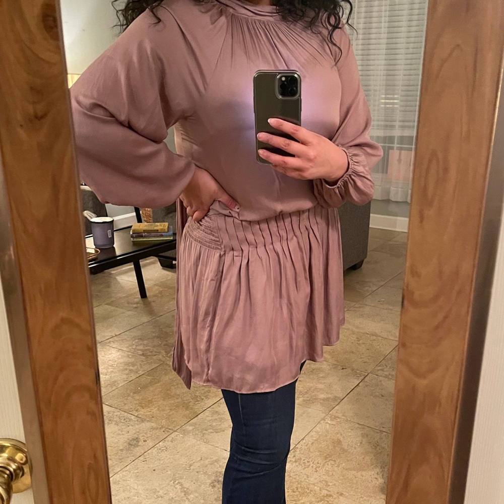 Do + Be Purple Tunic with Tie Back Neck